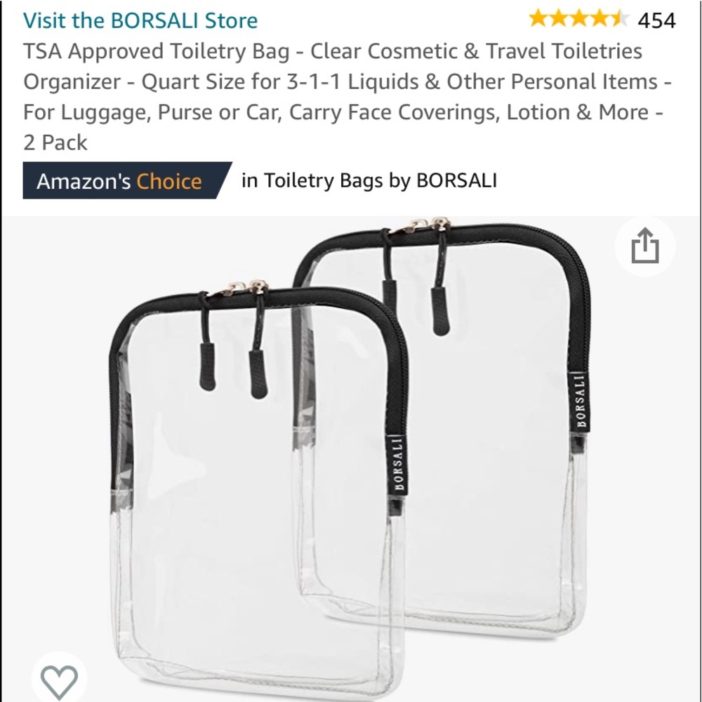Clear TSA approved Toiletry bags